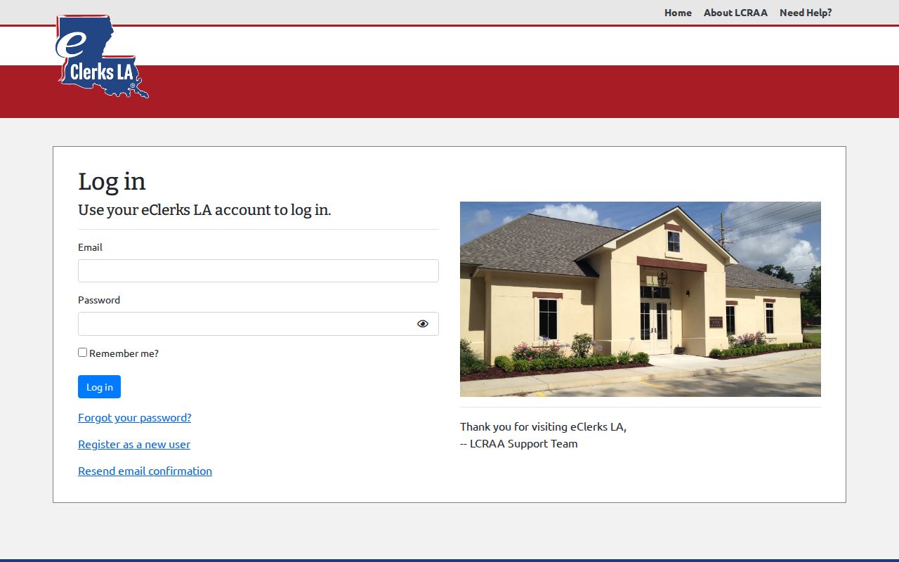 Tensas Parish case search eClerks login screen