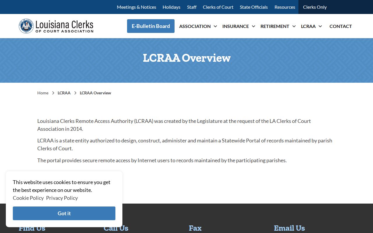 Tensas Parish case search LCRAA remote access overview