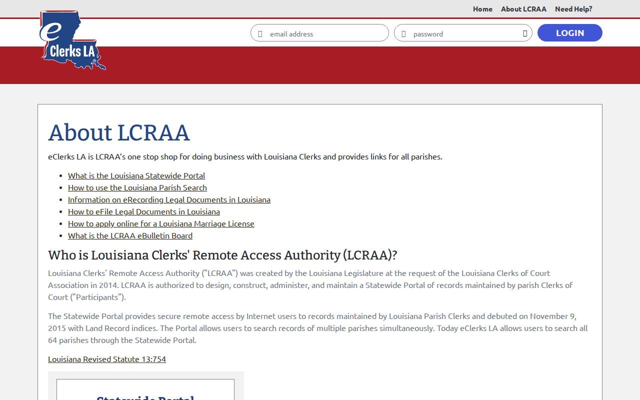 Tensas Parish case search eVaultLA electronic records context