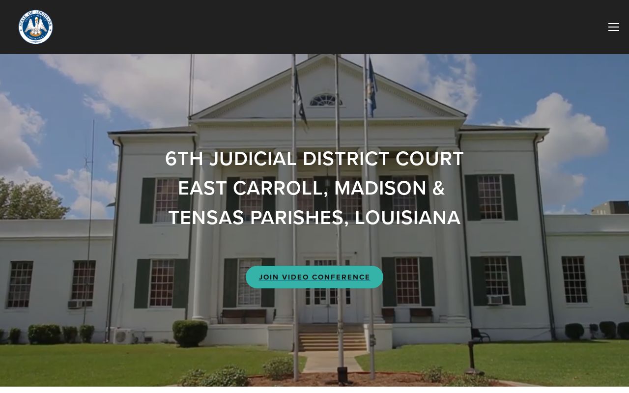 Tensas Parish court docket Sixth Judicial District Court divisions