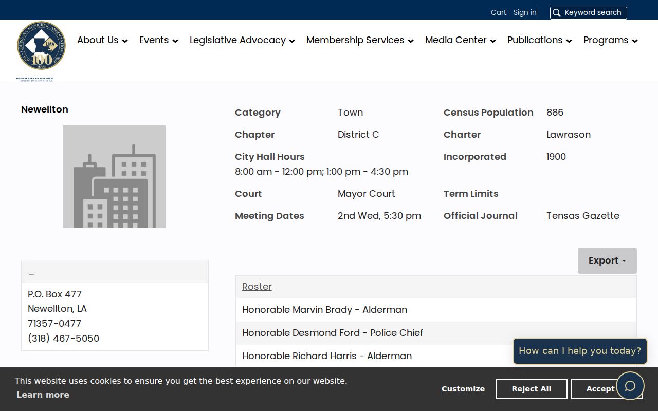 Newellton municipal court docket contact record