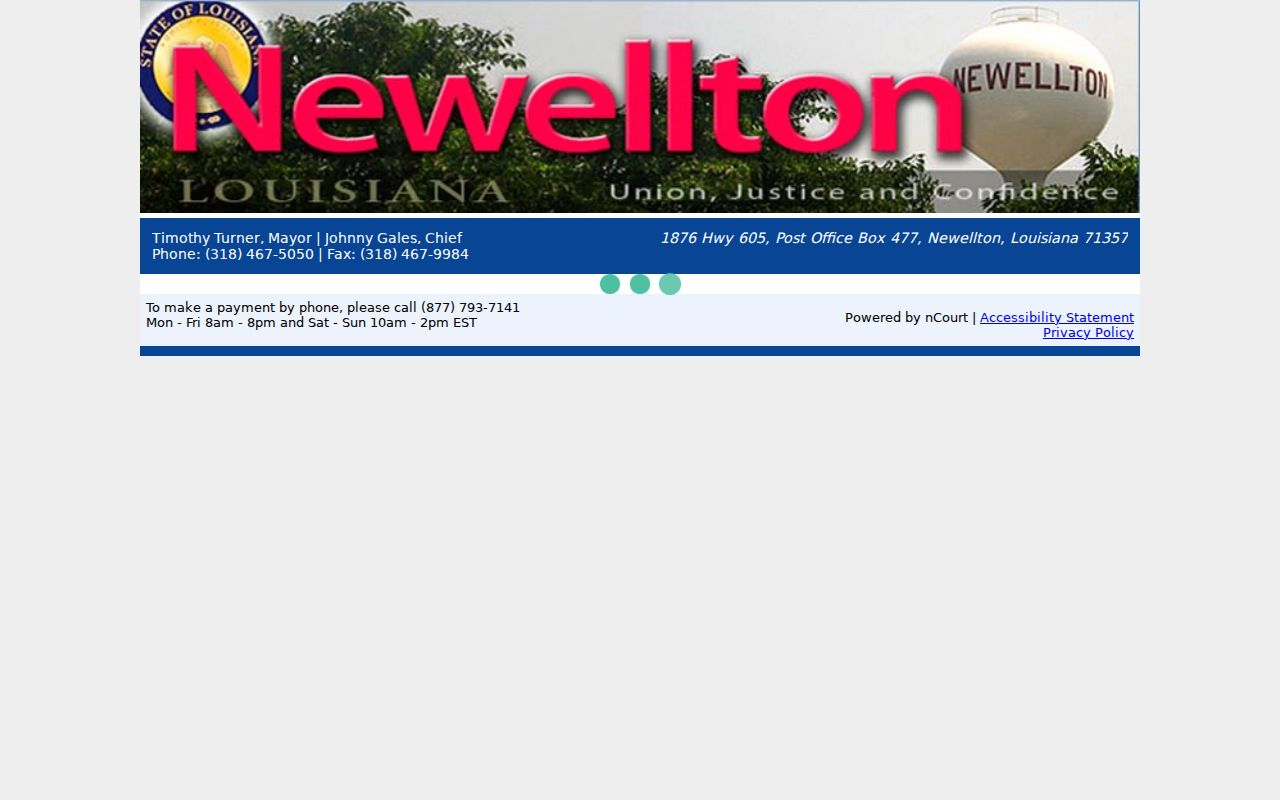 Newellton court docket payment-route record page